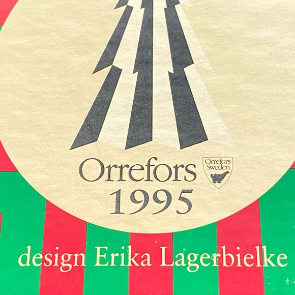 1995 ORREFORS CRYSTAL CHRISTMAS ORNAMENT BRAND NEW WITH TAGS IN ORIGINAL BOX - Picture 3 of 9